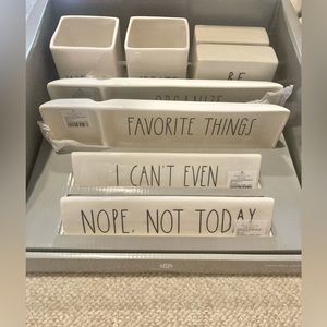 Ceramic Rae Dunn Style desk set